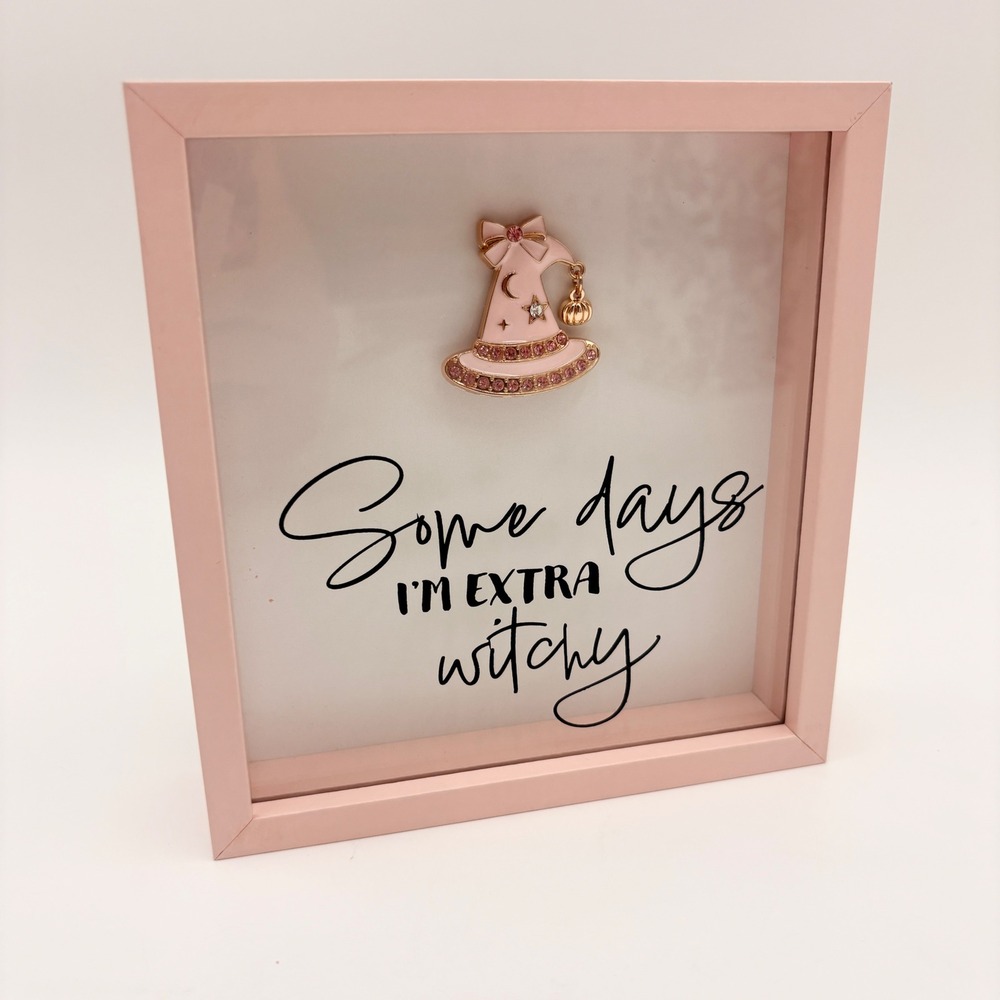 New View Gifts Pink Shadow Box Wall Art Some Days I'm Extra Witchy Halloween